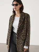 Long textured animal print coat