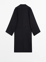 Long wool blend trench coat