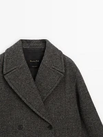 Cropped melange wool jacket