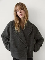 Cropped melange wool jacket