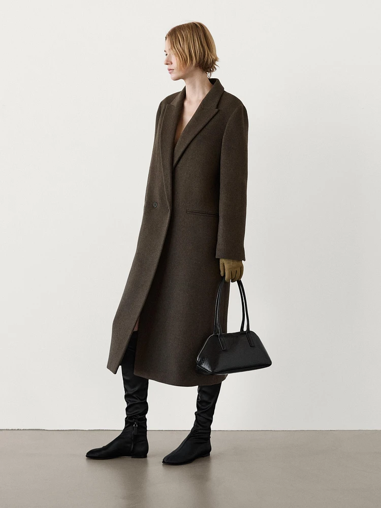 Long wool blend coat