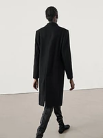 Textured wool blend coat