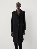 Textured wool blend coat