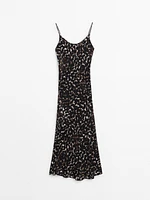 Strappy animal print midi dress