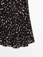 Strappy animal print midi dress