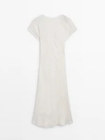 Long short sleeve linen dress