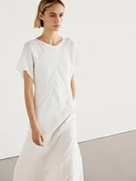 Long short sleeve linen dress