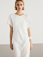 Long short sleeve linen dress