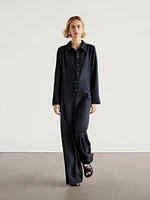 Straight fit jumpsuit with long sleeves