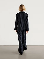 Straight fit jumpsuit with long sleeves