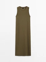 Ribbed melange midi dress