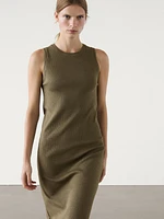 Ribbed melange midi dress