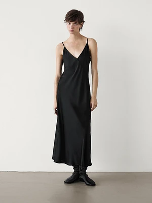 Flared midi slip dress