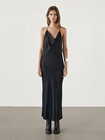 Satin halter midi dress