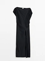 Pleated satin midi dress - Limited Edition