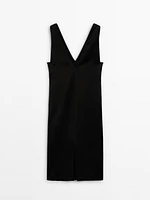 Midi dress with V-neckline