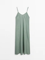 Flowing camisole midi dress with straps