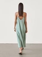 Flowing camisole midi dress with straps