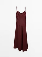 Strappy midi slip dress