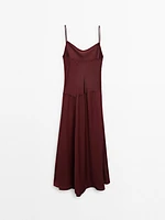 Strappy midi slip dress