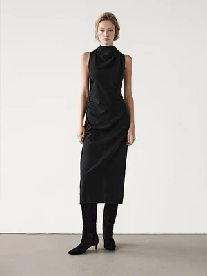 Asymmetric draped dress