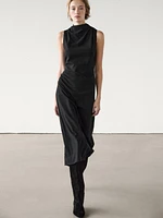 Asymmetric draped dress