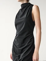 Asymmetric draped dress