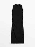 Asymmetric draped dress