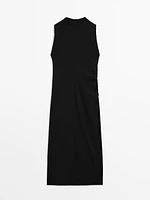 Asymmetric draped dress