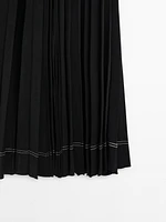 Pleated halter midi dress