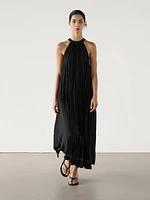 Pleated halter midi dress