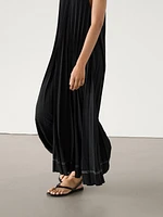 Pleated halter midi dress