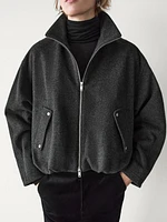 Wool blend bomber jacket