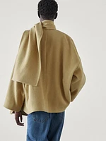 Cape coat with scarf