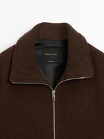 Wool blend jacket with seam detail