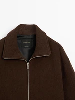 Wool blend jacket with seam detail