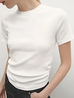 100% cotton ribbed short sleeve T-shirt