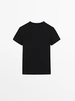 100% cotton ribbed short sleeve T-shirt