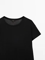 Short sleeve modal and silk T-shirt