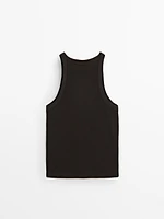 Ribbed cotton tank top