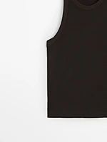 Ribbed cotton tank top