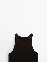 Ribbed cotton tank top