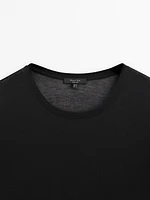 Silk modal lightweight T-shirt with long sleeves