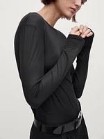 Silk modal lightweight T-shirt with long sleeves