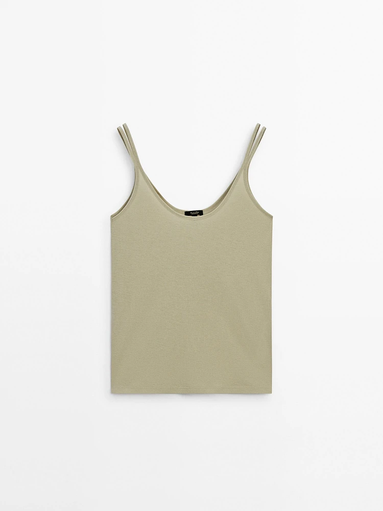 Double ribbed vest top