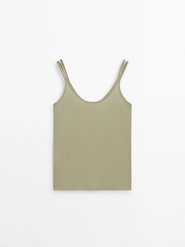 Double ribbed vest top