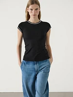 Short sleeve contrast T-shirt