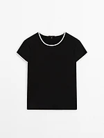 Thick T-shirt with contrast trims