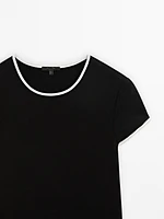 Thick T-shirt with contrast trims