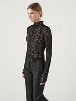 Semi-sheer lace top